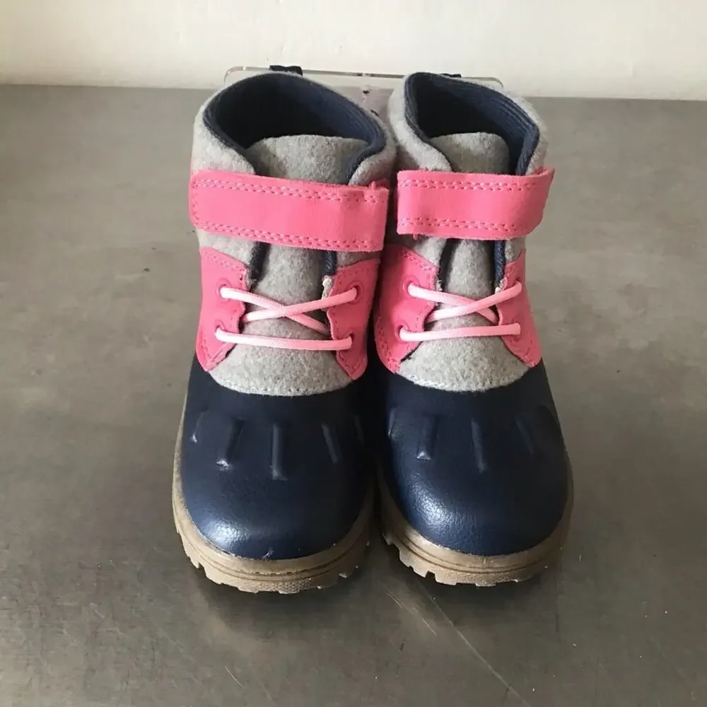 NWT Carters Pink, Blue and Gray Winter Boot 9